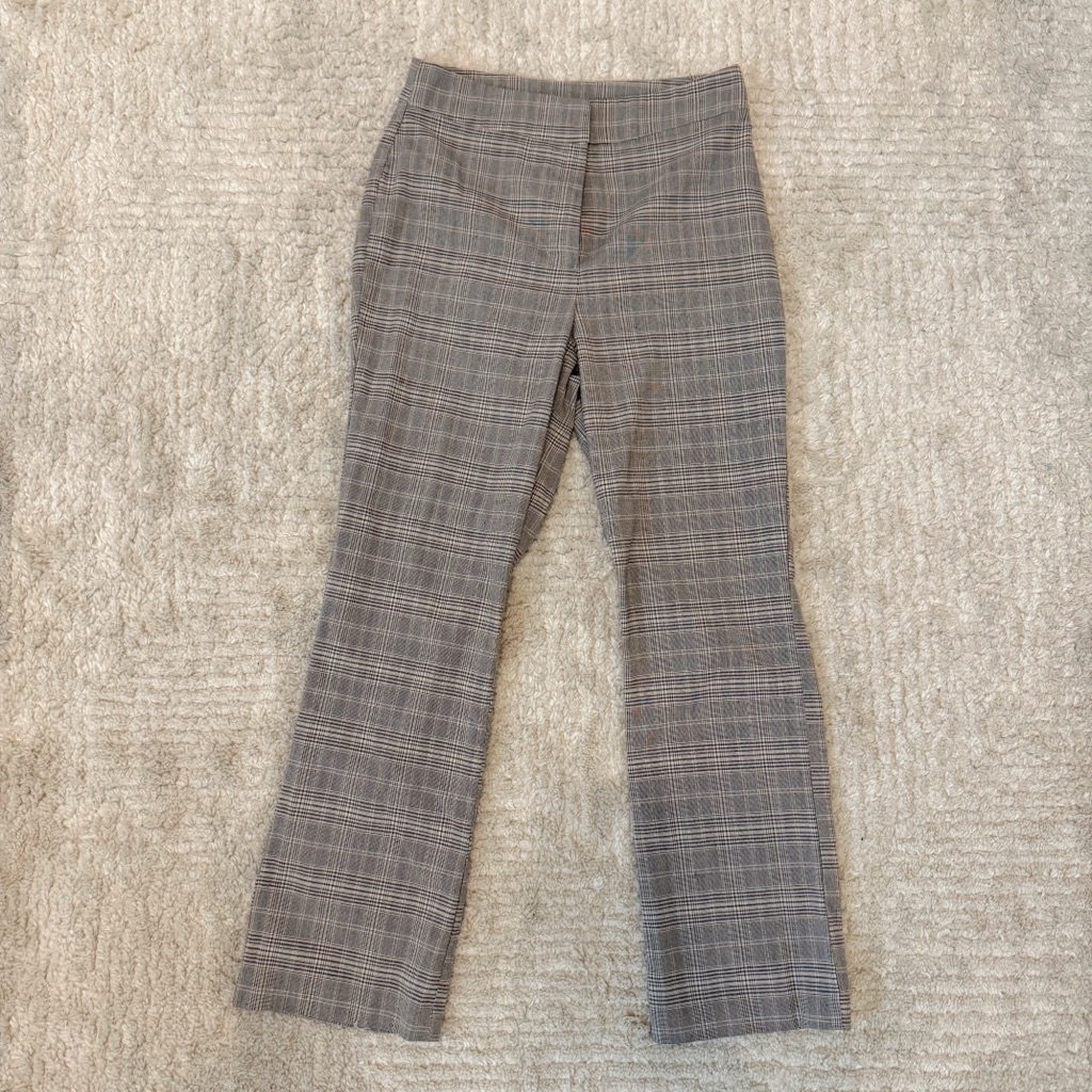 Olivaceous Beige Plaid Pants